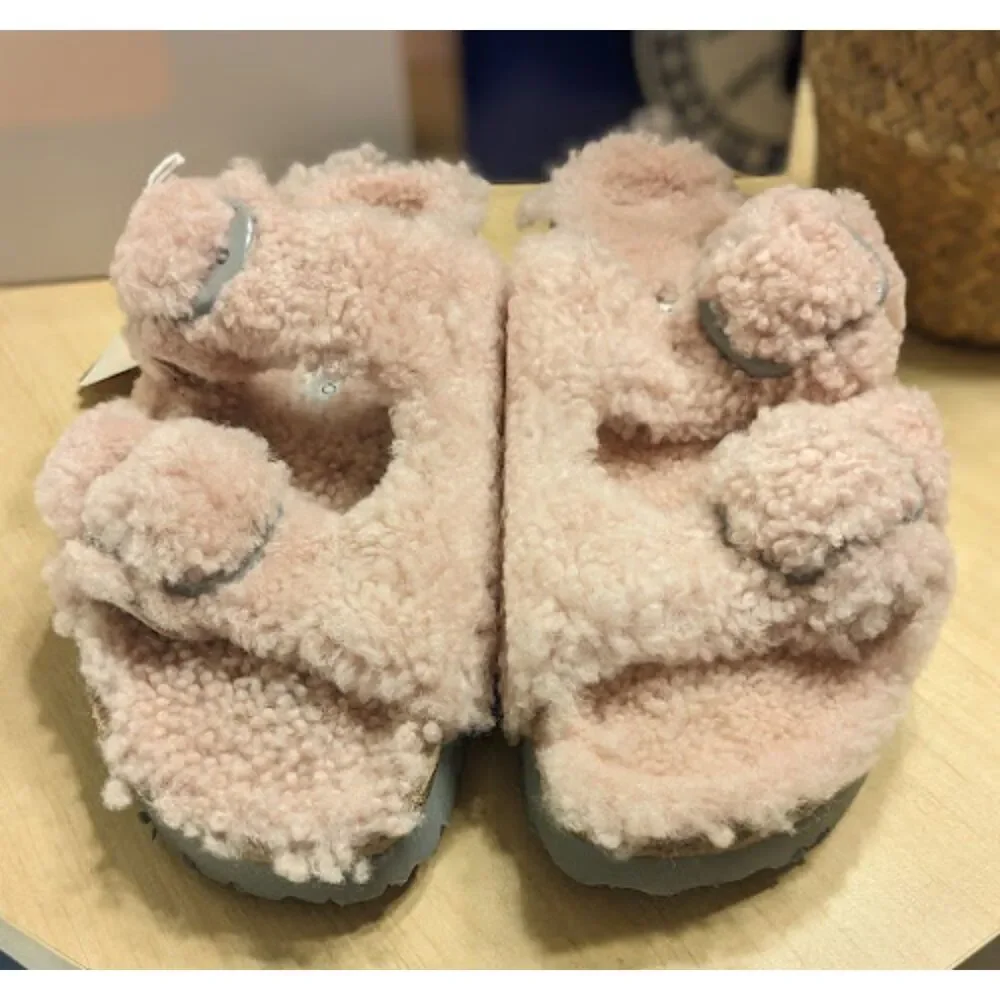 Birkenstock Arizona Crystal Rose Big Buckle Teddy Shearling Sandal EU 42 NIB